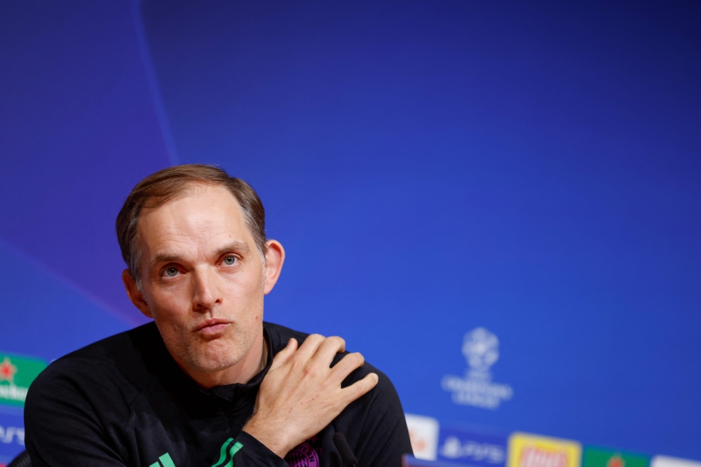 (Files) Bayern Munich's German head coach Thomas Tuchel speaks during a press conference on April 29, 2024 in Munich, southern Germany. (Photo by Michaela Stache / AFP)