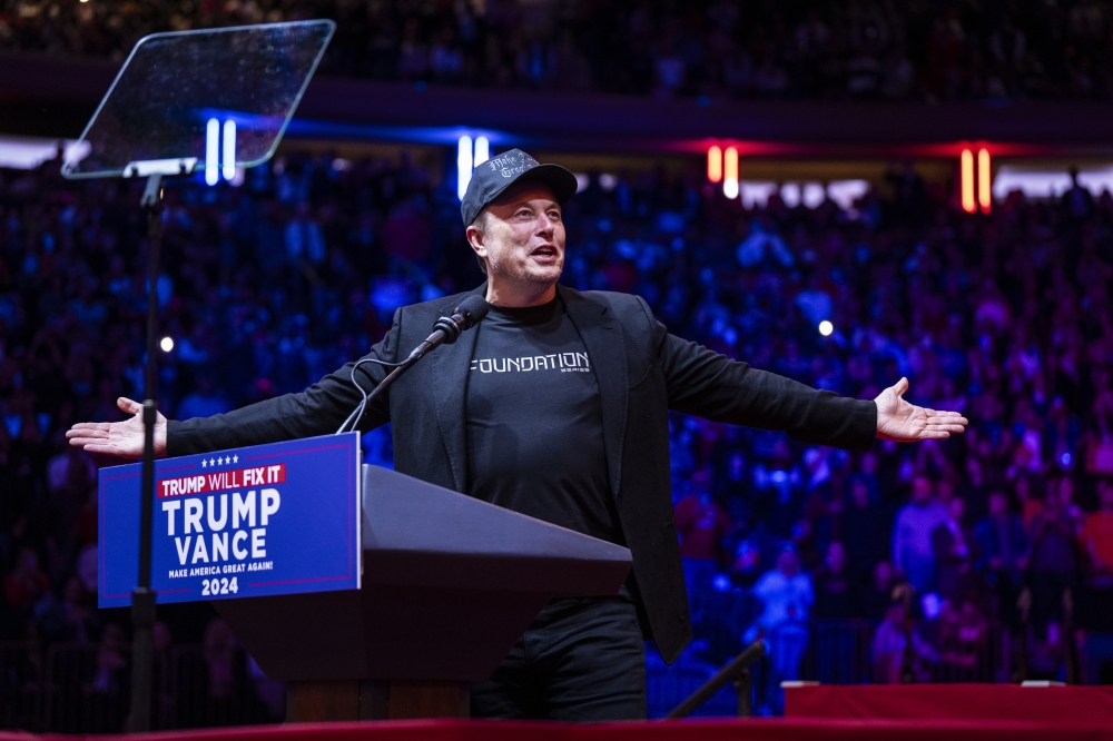 Elon Musk speaks at a campaign rally for Donald Trump at New York's Madison Square Garden in October. (Photo by Jabin Botsford/The Washington Post)