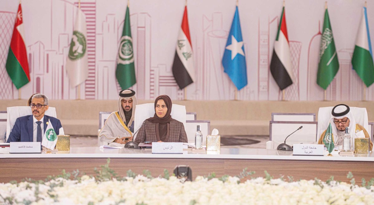 Minister of Education and Higher Education and Chairperson of Qatar National Commission for Education, Culture, and Science H E Lolwah bint Rashid bin Mohammed Al Khater during the ALECSO Conference.