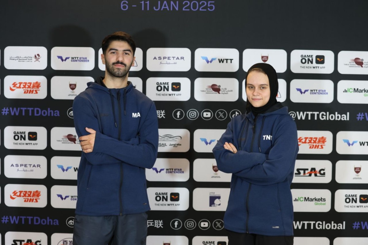 Qatar's Mohammed Abdulwahhab and Aia Mohamed.