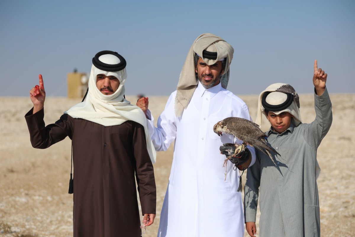 Falconers during the festival.