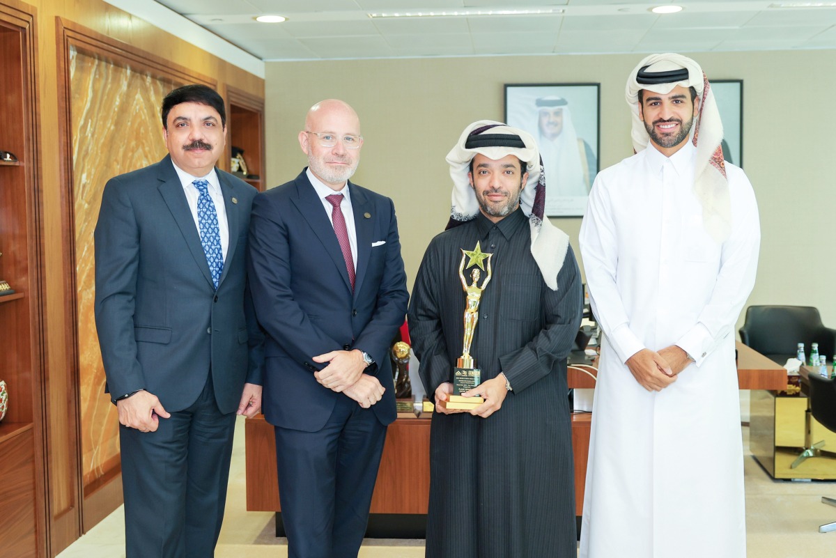 Chairman of Qatar Tourism H E Saad bin Ali Al Kharji with the award.