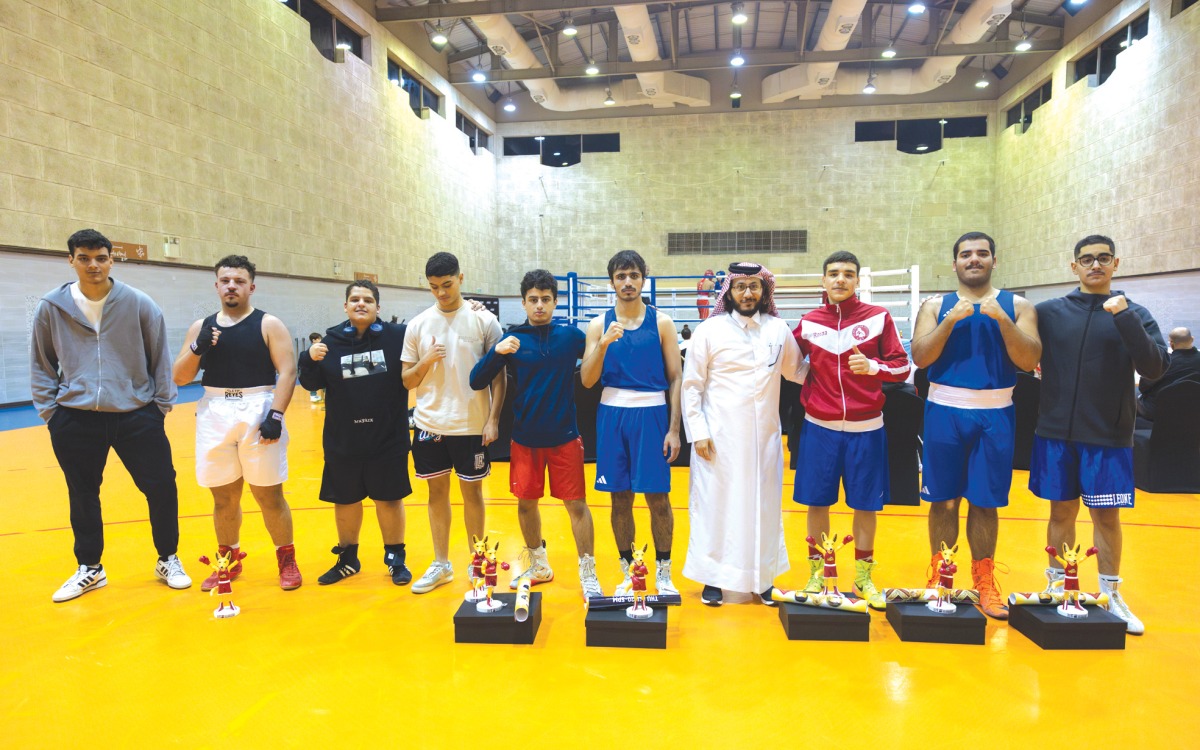 QBWF President Sheikh Fahad bin Khalid Al Thani poses for a photo with the winners.