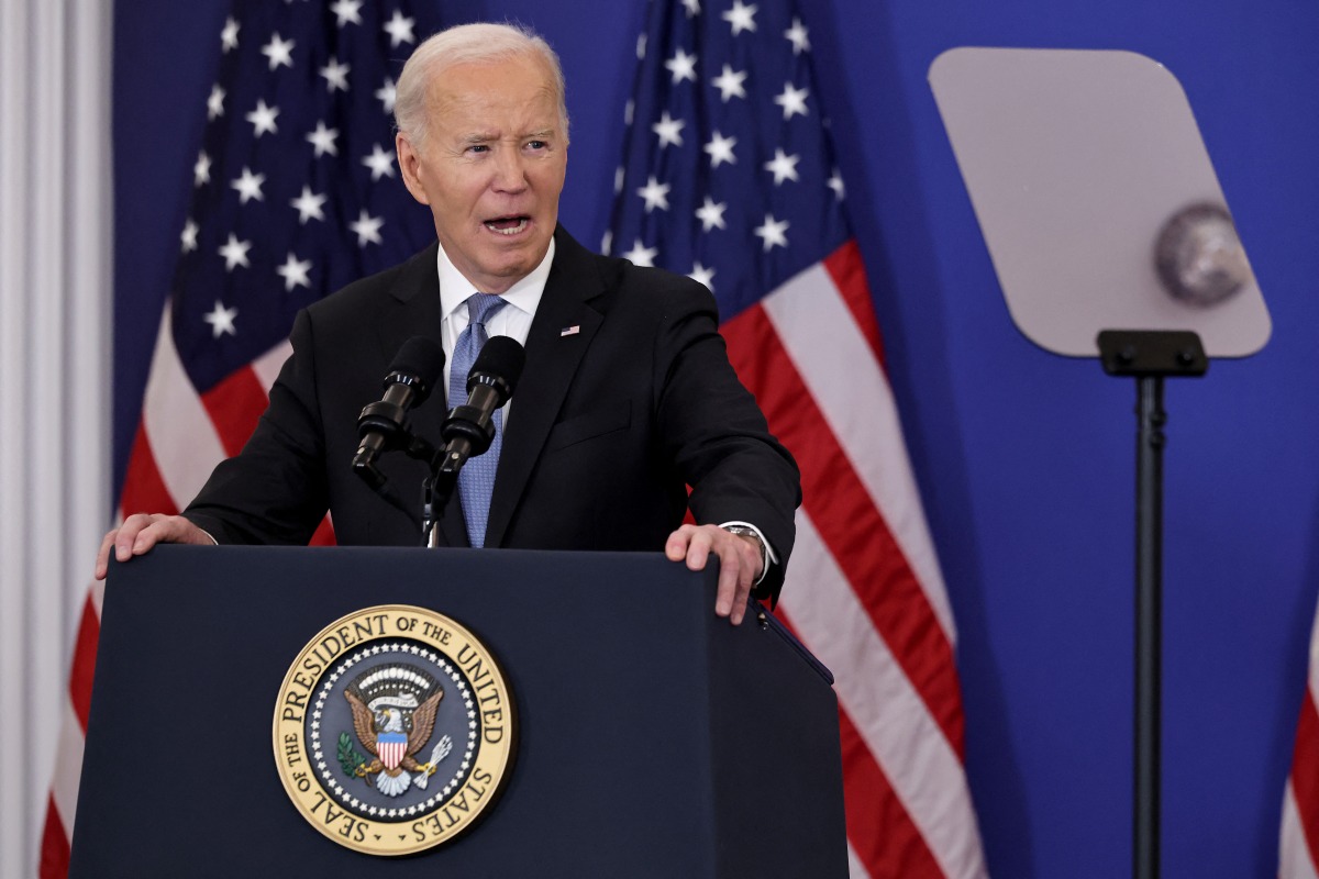 File photo of US President Joe Biden delivering a speech on January 13, 2025 in Washington, DC. Photo by Chip Somodevilla / Getty Images via AFP