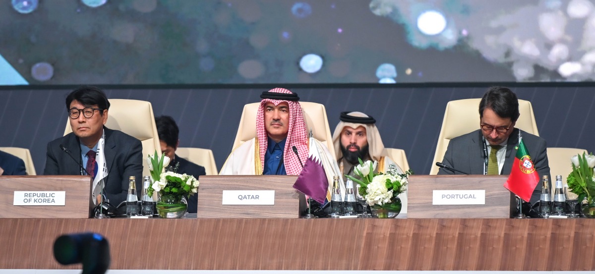 Minister of State for Foreign Trade Affairs at the Ministry of Commerce and Industry H E Dr. Ahmed bin Mohammed Al Sayed with other officials during the meeting.