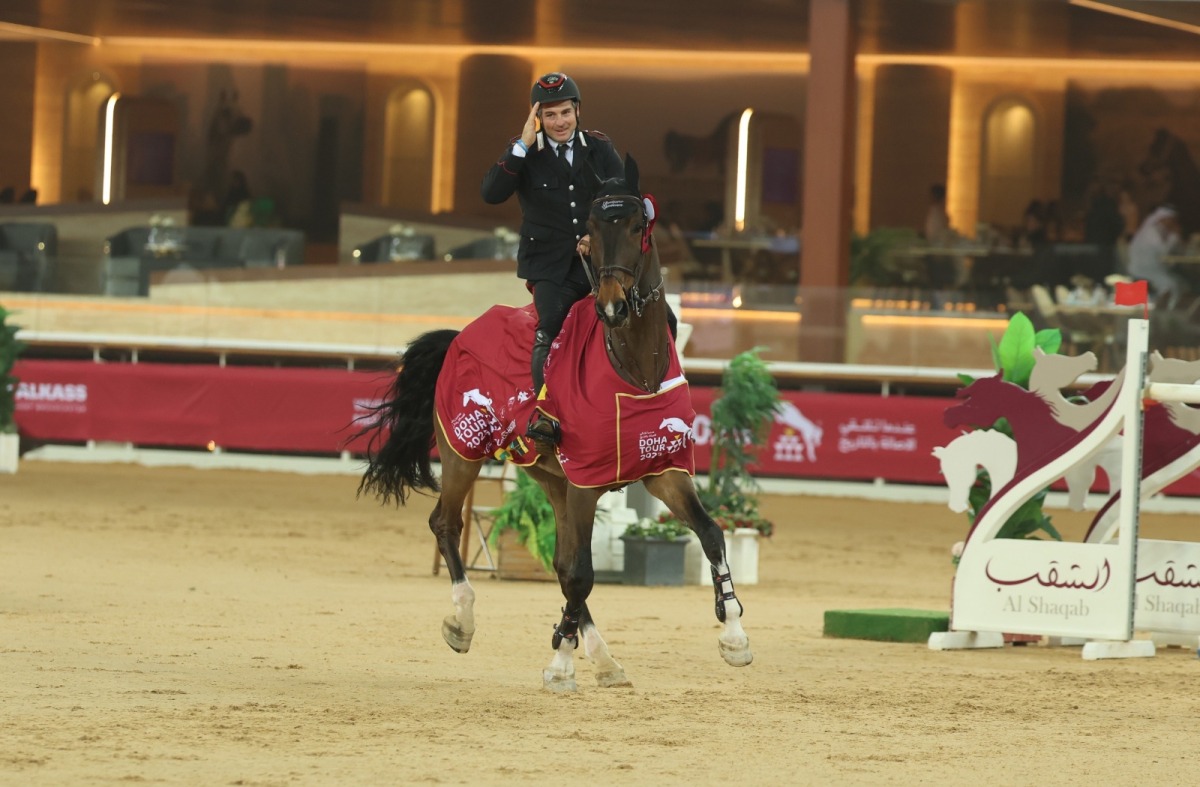 The international CSI4*- Faults & Time - 1.45m (LR) class saw gripping action where Italian Emanuele Gaudiano emerged victorious. 