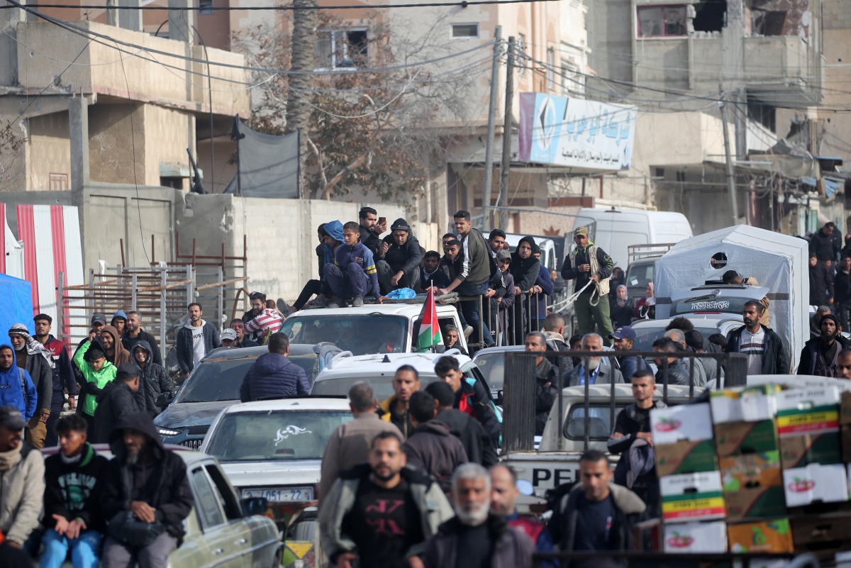 Displaced Palestinians return to Rafah in the southern Gaza Strip on January 19, 2025, hours after a ceasefire deal in the war was implemented. (Photo by Eyad Baba / AFP)