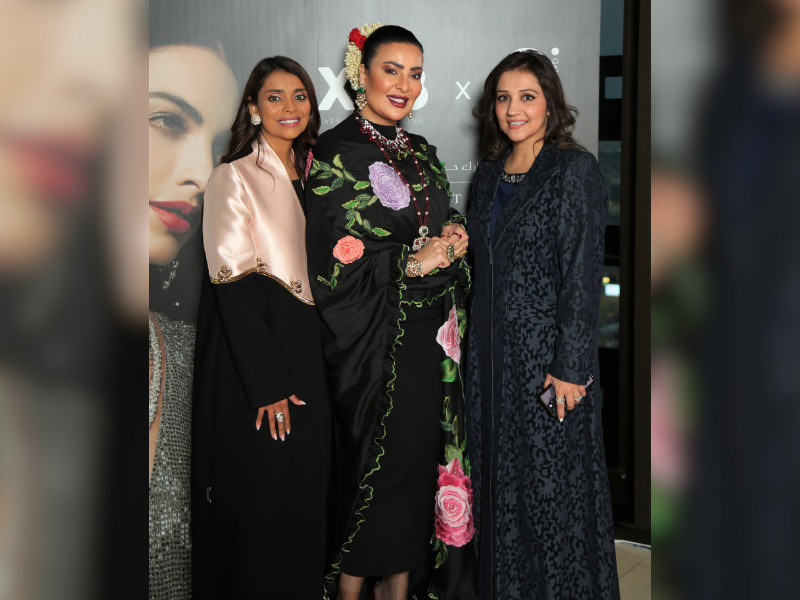 Founder of X28 Events & Exhibitions, Sana Jassim (left) with Amal Ameen, guest of honour, and Azqa Haroon, the managing editor of Qatar Happening, during the soft launch of 'The Ramadan Edit” at Sora, an exclusive event hosted by park Hyatt Doha and Qatar Happening on January 15, 2025. 