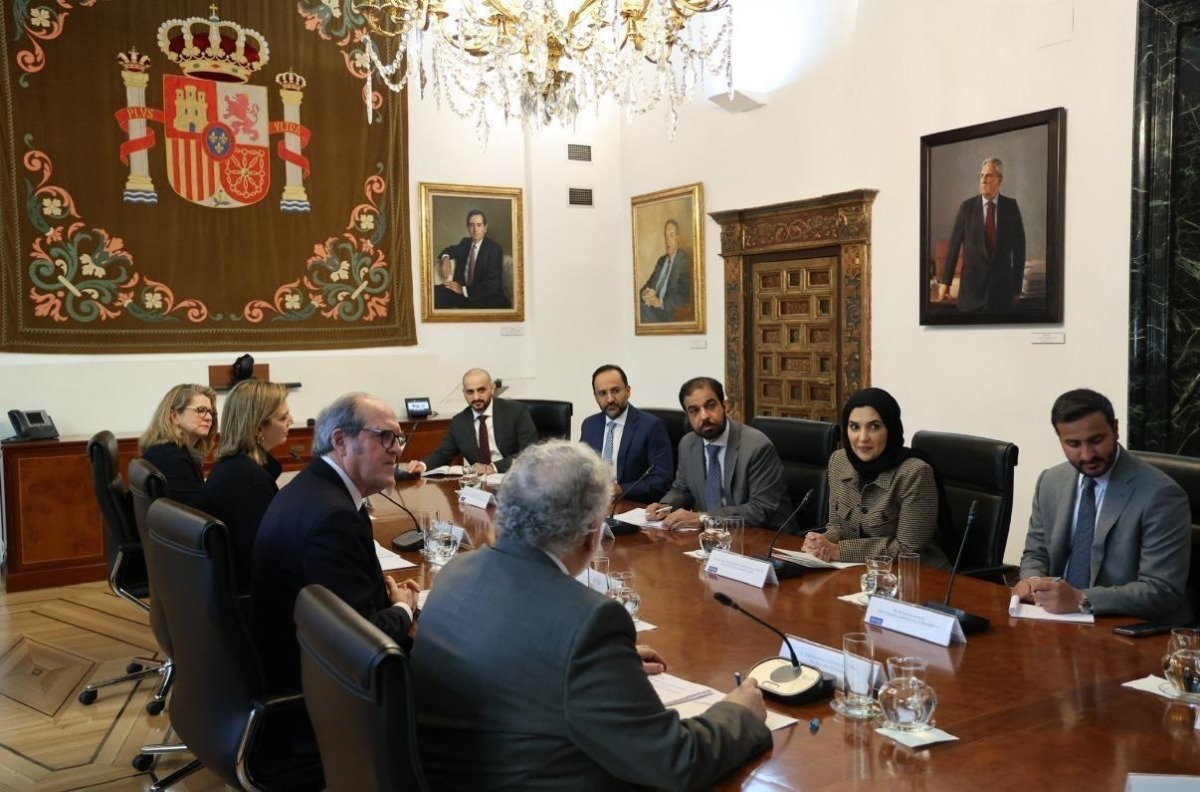 NHRC Chairperson H E Maryam bint Abdullah Al Attiyah speaking at Casa Arabe in Madrid.