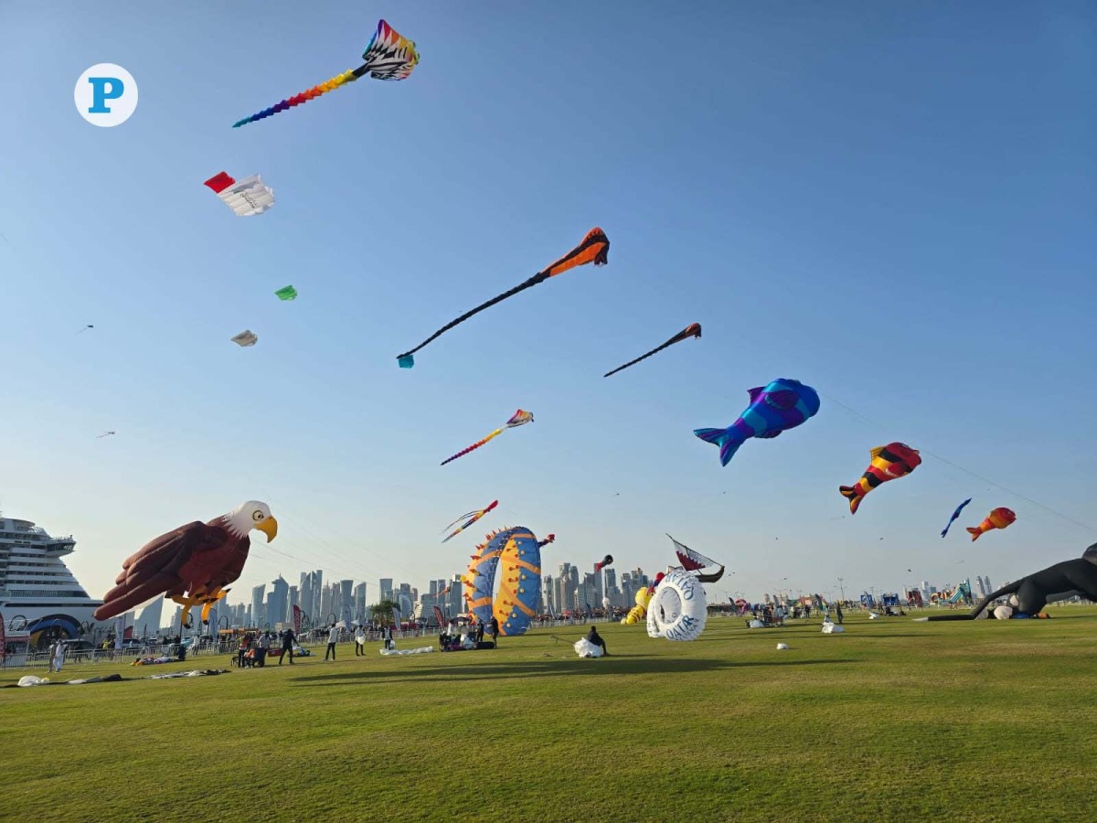 Colourful kites fly at Old Doha Port. Pic: Victor Bolorunduro /The Peninsula 