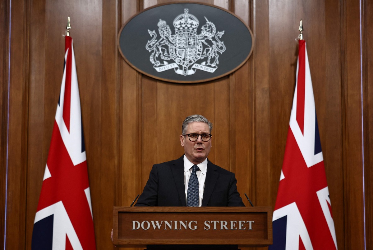 Britain's Prime Minister Keir Starmer speaks during a press conference at the Downing Street Briefing Room in central London on January 21, 2025, following the guilty plea of the Southport attacker Axel Rudakubana. Photo by HENRY NICHOLLS / POOL / AFP