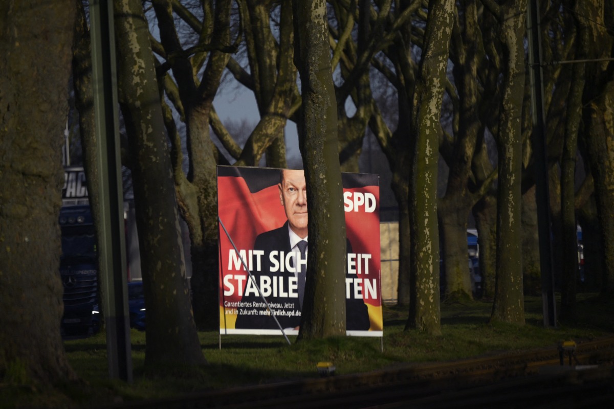 Photo used for representational purposes. An election campaign ad poster of the Social Democratic Party (SPD) features German Chancellor Olaf Scholz, SPD's main candidate, in Dortmund, western Germany on January 21, 2025, ahead of the parliamentary elections in February. The slogan on the placard reads: 