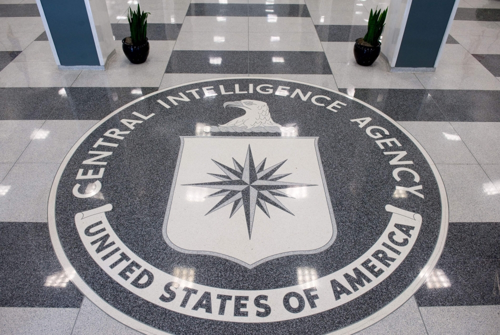 (Files) The Central Intelligence Agency (CIA) seal is displayed in the lobby of CIA Headquarters in Langley, Virginia, on August 14, 2008. (Photo by SAUL LOEB / AFP)
