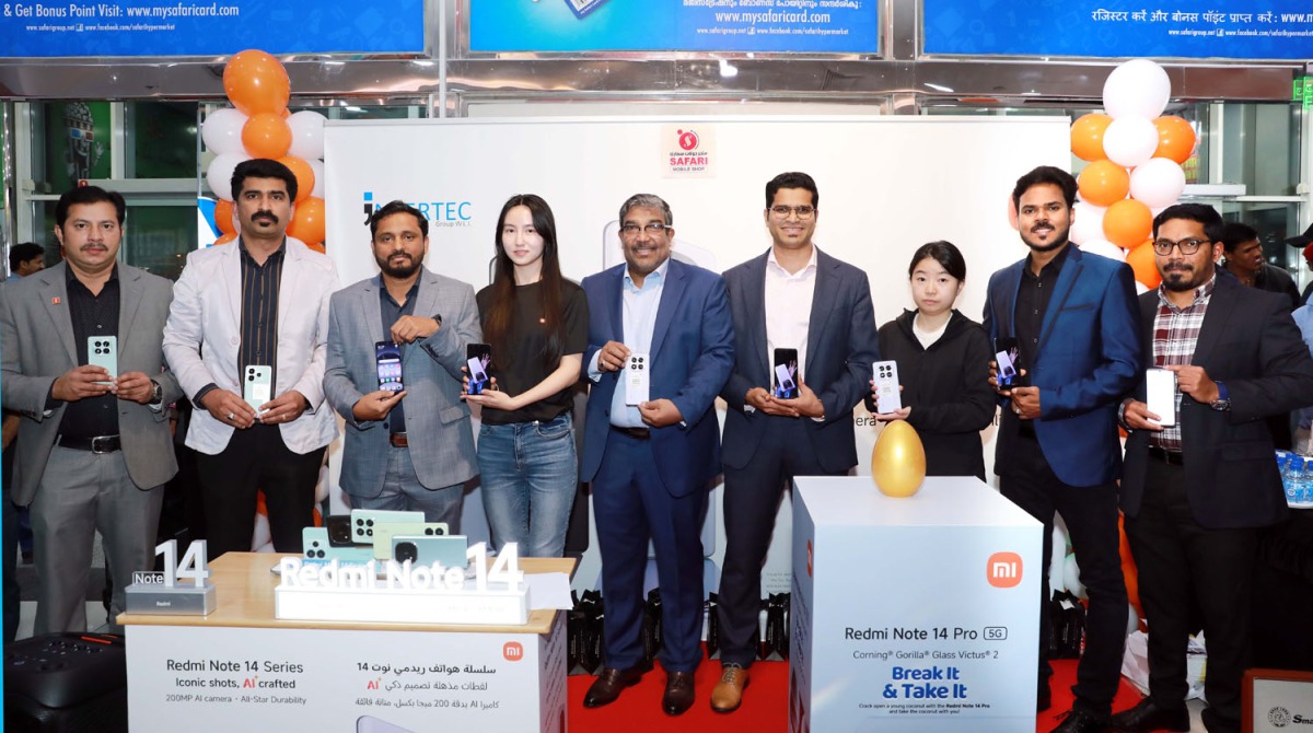 Safari Group  and Intertec Group officials at the unveiling of the Redmi Note 14 Series.