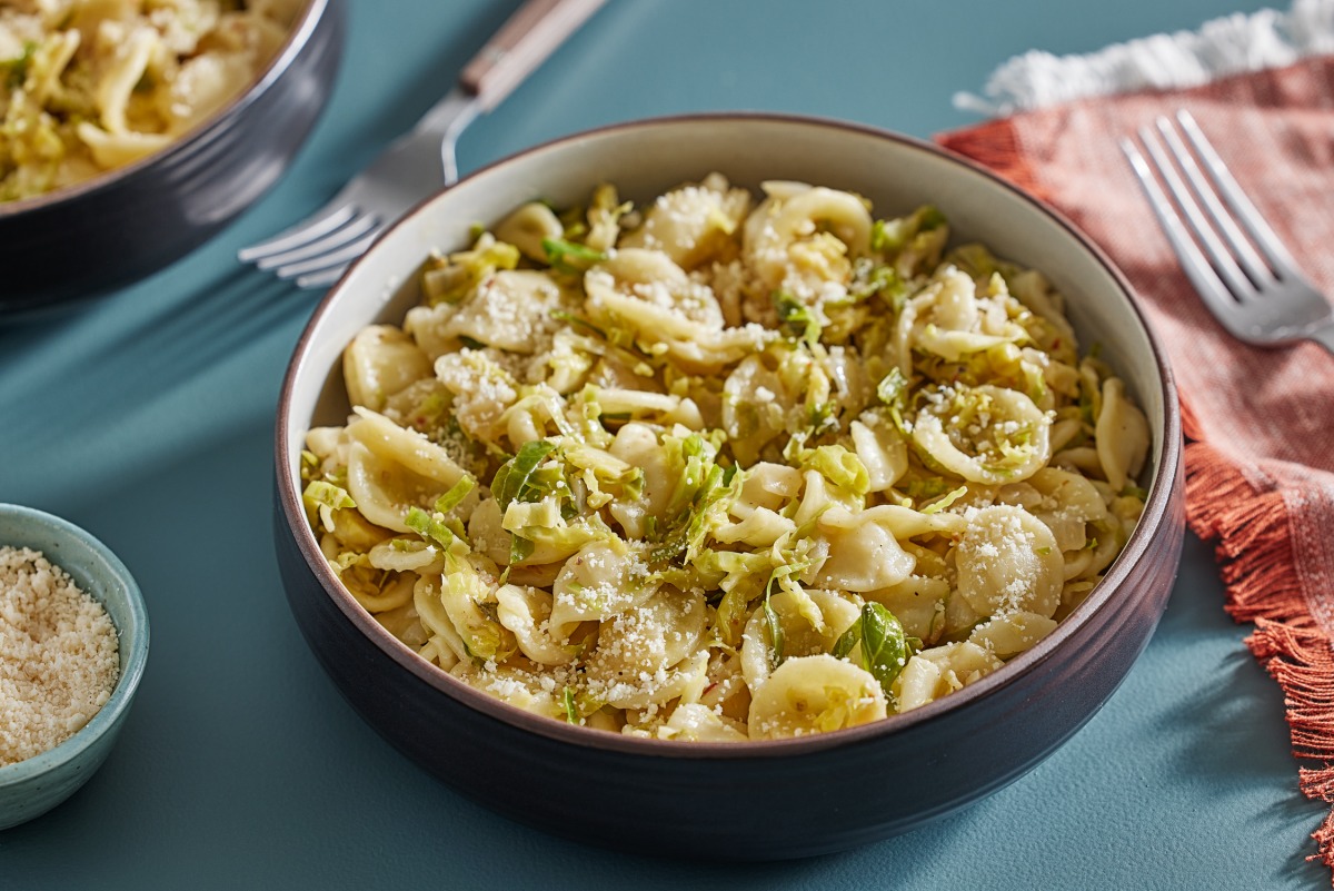 Orecchiette With Shredded Brussels Sprouts. Photo credit: Tom McCorkle for The Washington Post