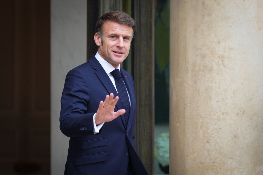 French President Emmanuel Macron waits for the arrival of European Commission President before a meeting at the Elysee Palace in Paris, on January 28, 2025. (Photo by Dimitar Dilkoff / AFP)
 