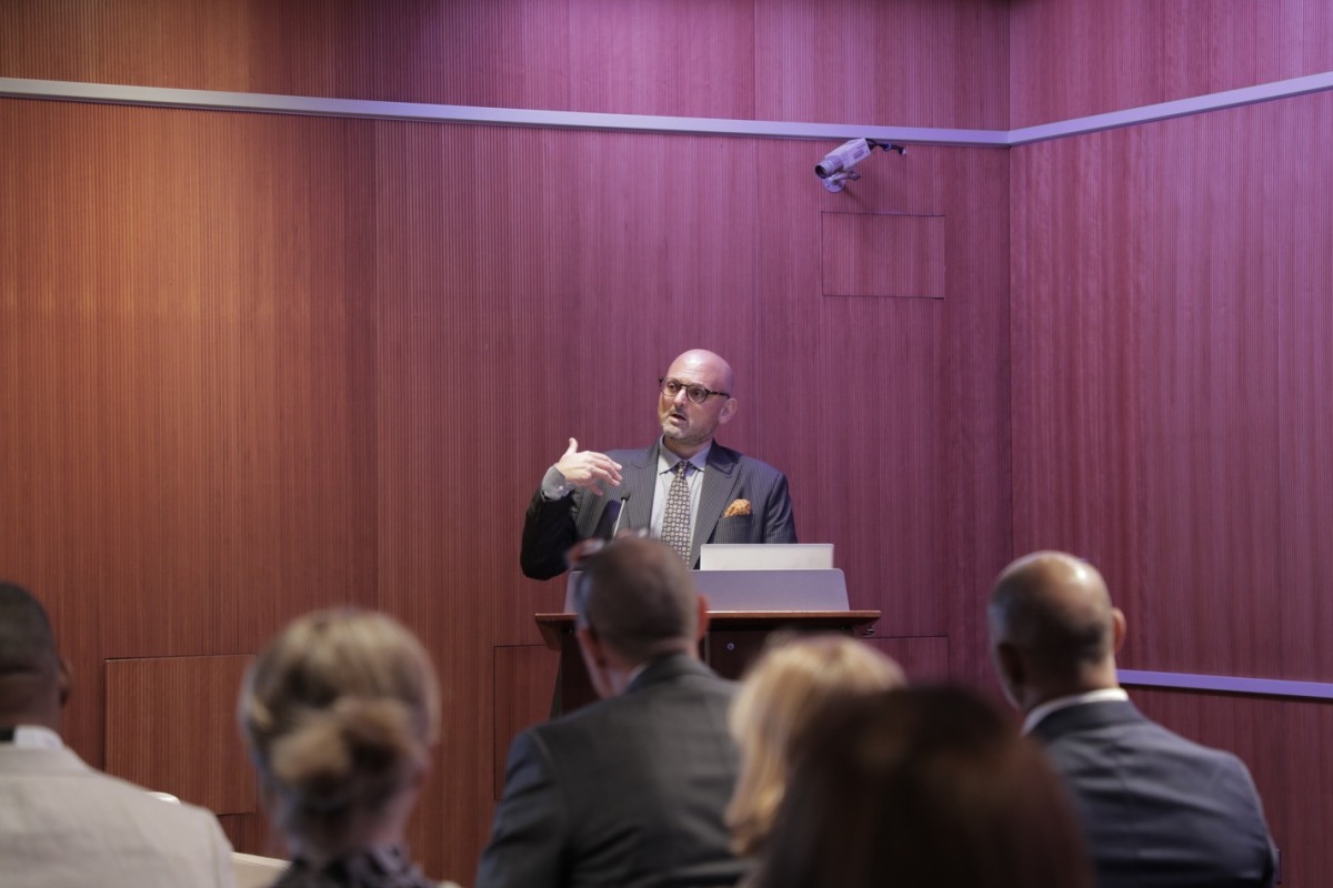 Dean and CEO of Northwestern University in Qatar Marwan M Kraidy speaking at the event.