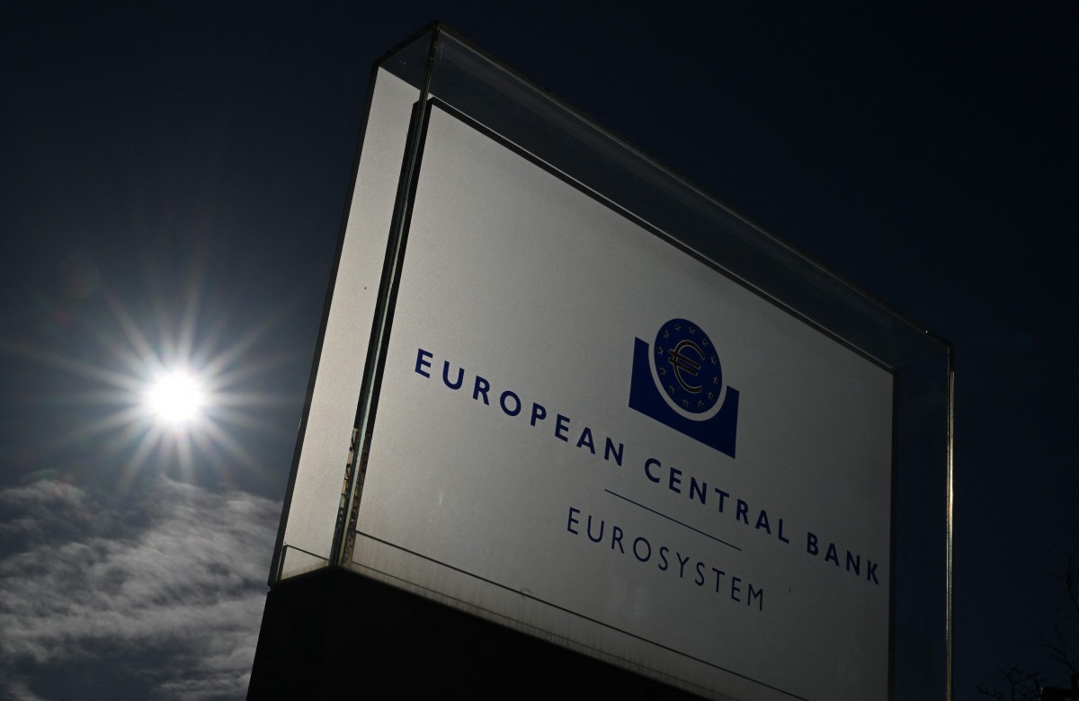 Sun shines on the headquarters of the European Central Bank (ECB) prior to a press conference on the Eurozone's monetary policy in Frankfurt am Main, western Germany, on January 30, 2025. (Photo by Kirill KUDRYAVTSEV / AFP)
