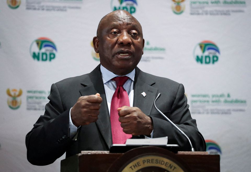 South African President Cyril Ramaphosa speaks at the Summit on Economic Empowerment for Persons with Disabilities in Johannesburg, South Africa, on December 8, 2022. File Photo / Reuters