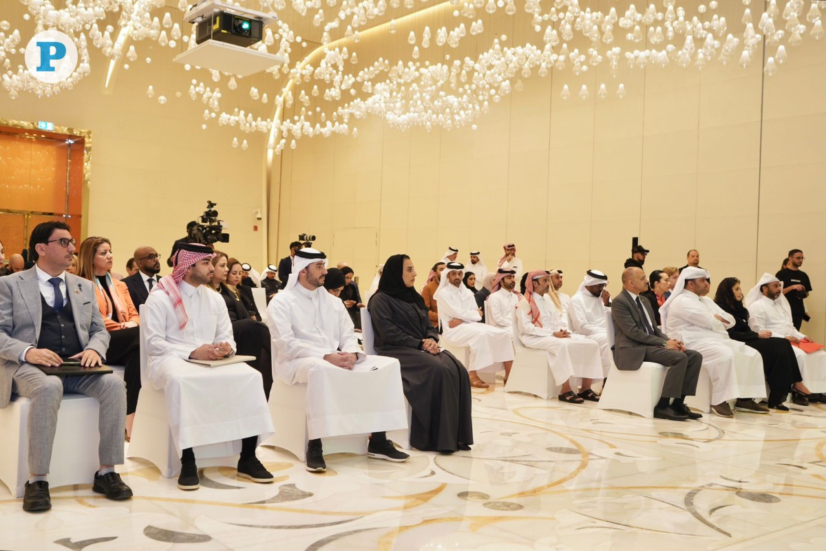 Swedish Ambassador to Qatar H E Gautam Bhattacharyya (fourth right) with other officials during the press conference. Pic by Ahmed Barakat / The Peninsula
