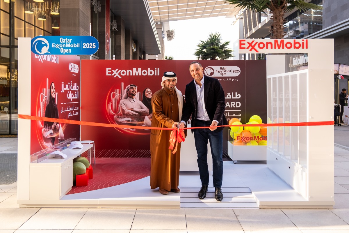 Vice President and Manager of Public and Government Affairs at ExxonMobil Qatar Rashid Al Hajri and Tournament Director Karim Alami launched the Qatar ExxonMobil Open 2025 stand at the West Walk in Doha.