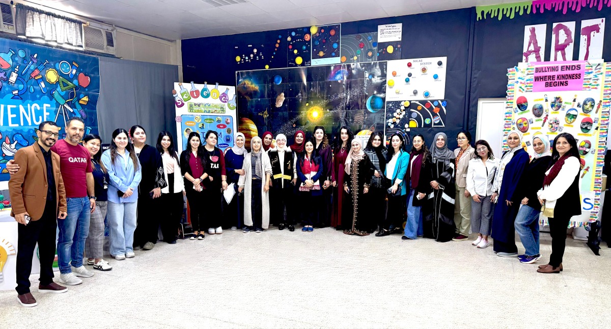 Students with officials and visitors during the expo.