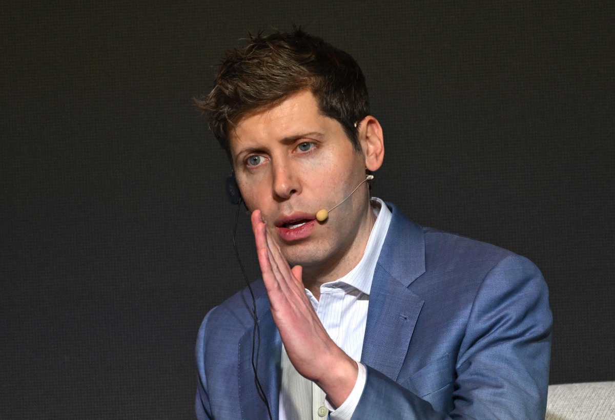 Open AI CEO Sam Altman speaks during a press conference with Kakao CEO Chung Shin-a at a hotel in Seoul on February 4, 2024. (Photo by Jung Yeon-je / AFP)