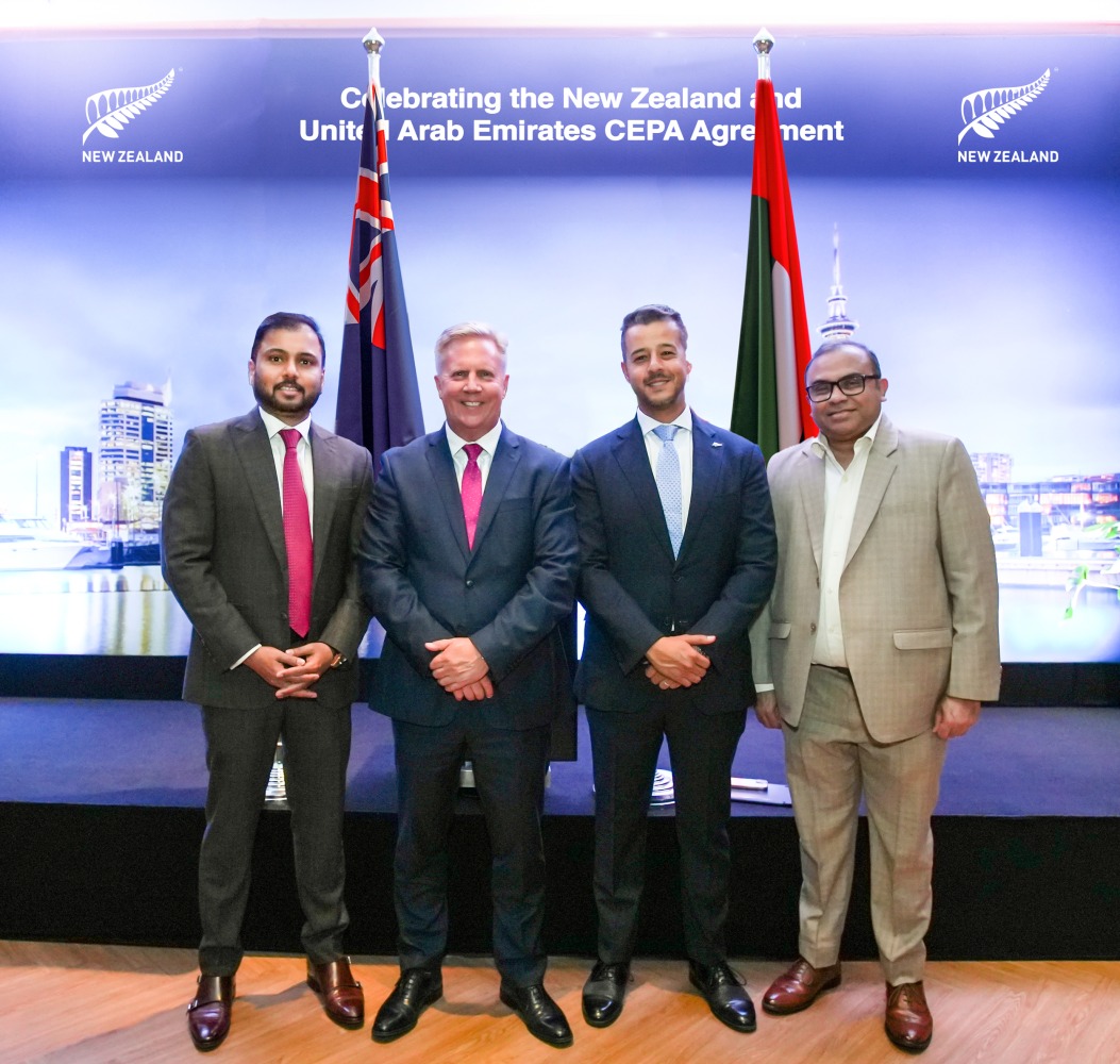 Officials during the Comprehensive Economic Partnership Agreement signed between the UAE and New Zealand.