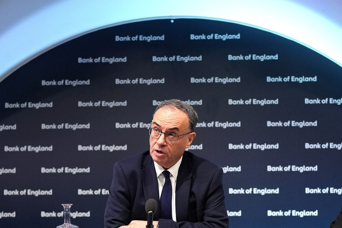 Bank of England Governor Andrew Bailey attends the central bank's Monetary Policy Report press conference at the Bank of England, in London, on February 6, 2025. (Photo by Kin Cheung / POOL / AFP)
