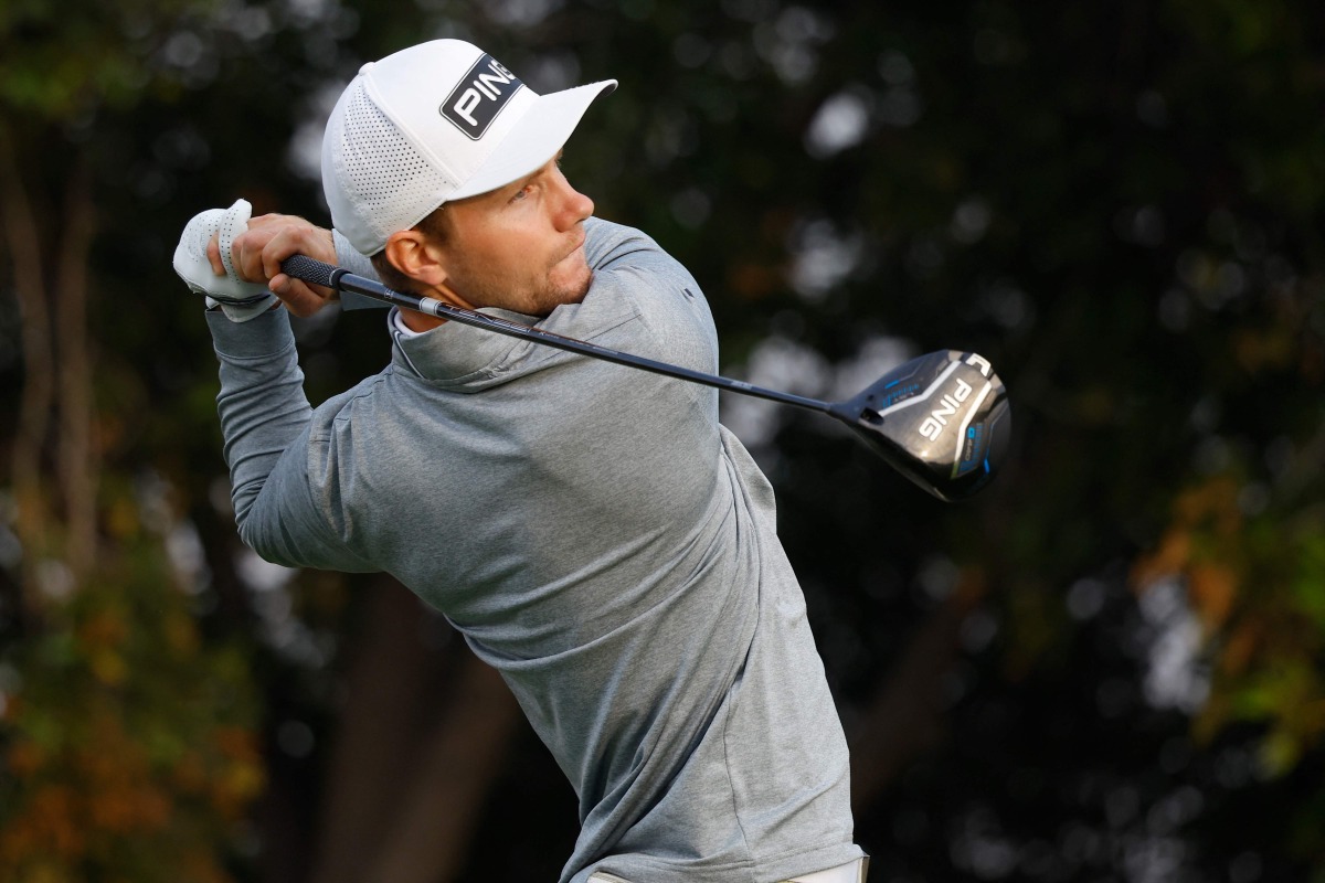 Rasmus Neergaard-Petersen of Denmark plays a shot. AFP