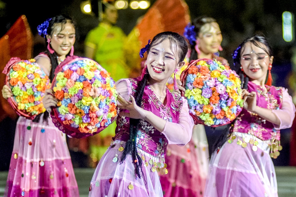 Dancers perform during a Chinese New Year Carnival at Malioboro Street in Yogyakarta, Indonesia, on Feb. 6, 2025. (Photo by Agung Supriyanto/Xinhua)