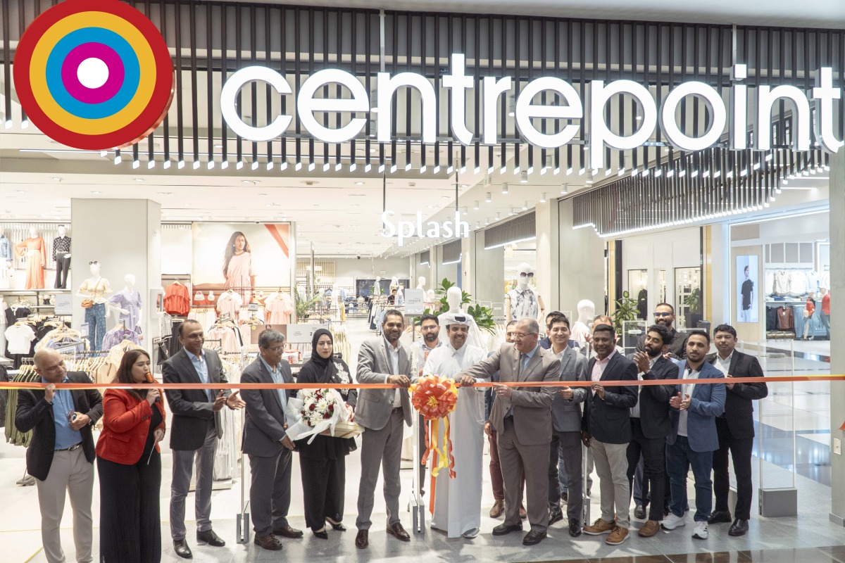 Jassim Bin Jabar Tawar Al Kuwari, Chairman, Tawar Mall; Shumalan Naicker, Territory Head, Landmark Group Qatar; Nitin Grover, DGM-Finance, Landmark Group Qatar; and Yacoub Boutros, Managing Director, Tawar Mall with other officials and guests during the opening new outlet of Centrepoint at the Tawar Mall.