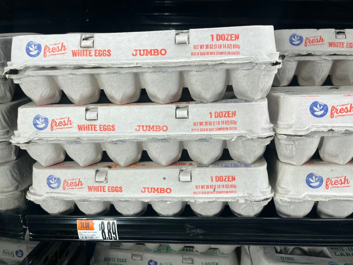 Eggs are seen for sale in a Giant grocery store in McLean, Virginia on January 28, 2025. A resurgence of avian flu, which first struck the United States in 2022, is hitting chicken farms hard, sending egg prices soaring and rattling consumers accustomed to buying this dietary staple for only a few dollars. Photo by Andrew CABALLERO-REYNOLDS / AFP