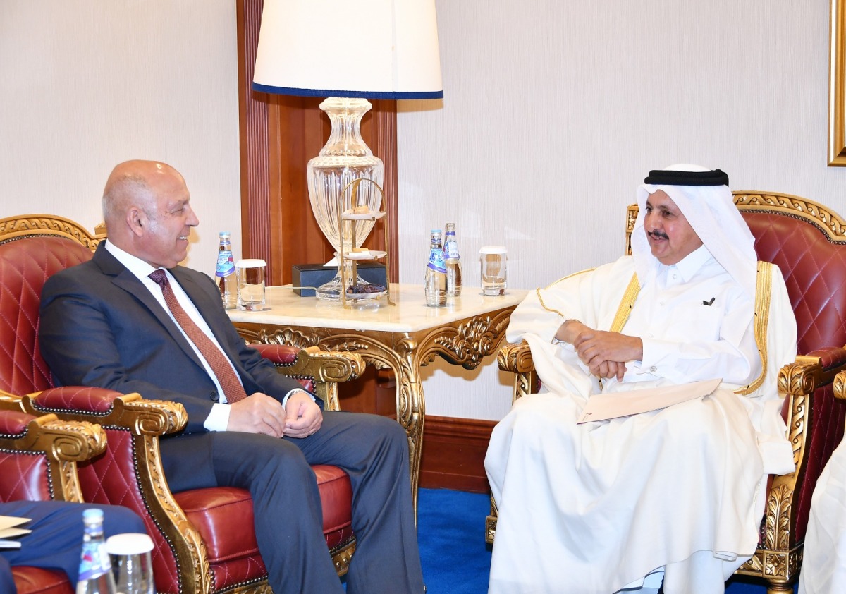 Egypt’s Deputy Prime Minister for Industrial Development and Minister of Transport and Industry, H E Eng Kamel Al Wazir with Qatar Chamber Chairman Sheikh Khalifa bin Jassim Al Thani.