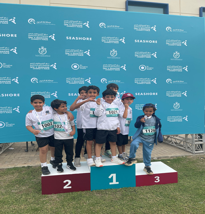 Some of the young students who took part in the charity run.