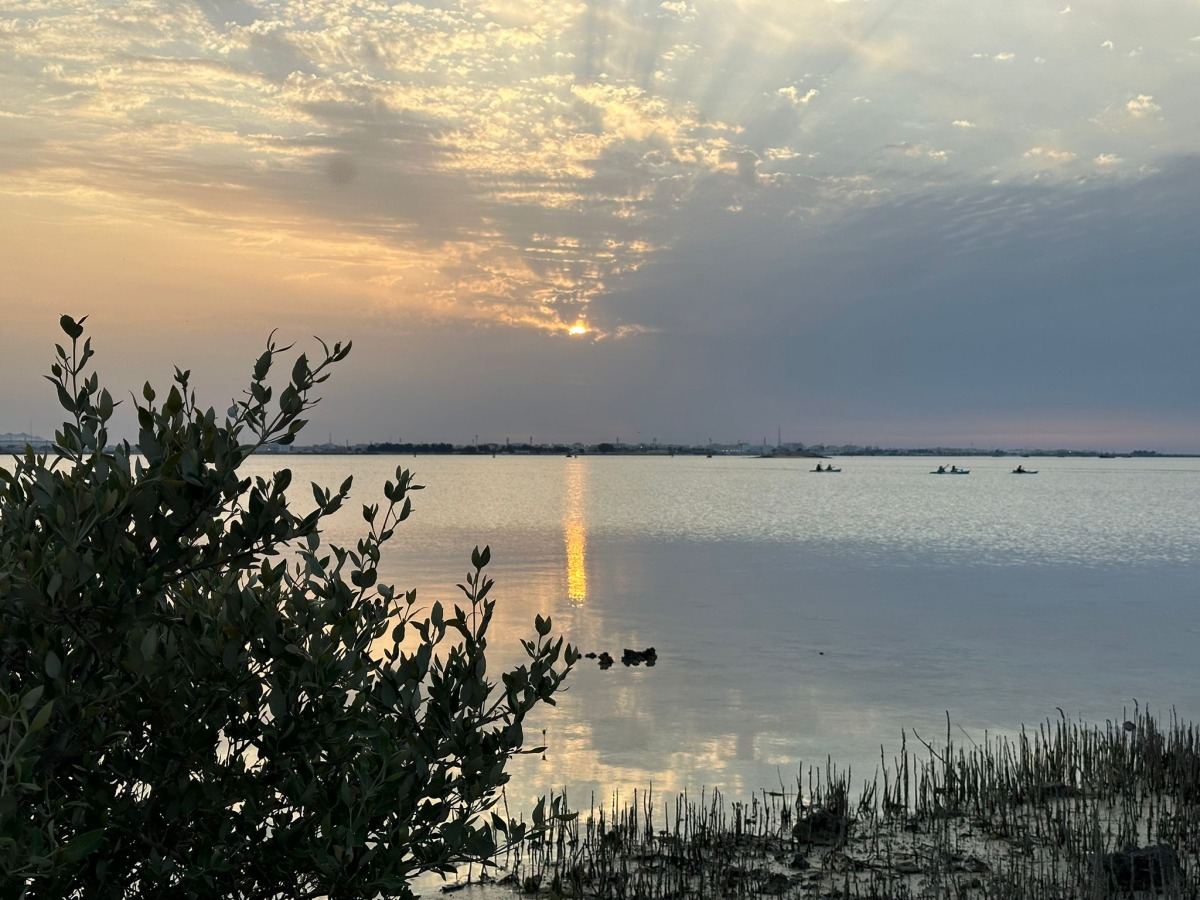 Stunning sunset paints the sky over Purple Island on February 11, 2025. Picture: Muhammad Shammas / The Peninsula