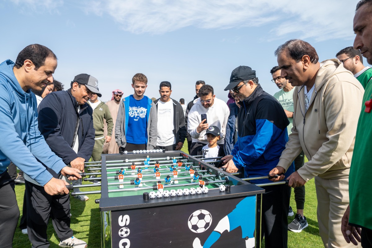 Minister of Environment and Climate Change H E Dr. Abdullah bin Abdulaziz bin Turki Al Subaie participating in a sport activity organised by the MECC at Old Doha Port, yesterday.