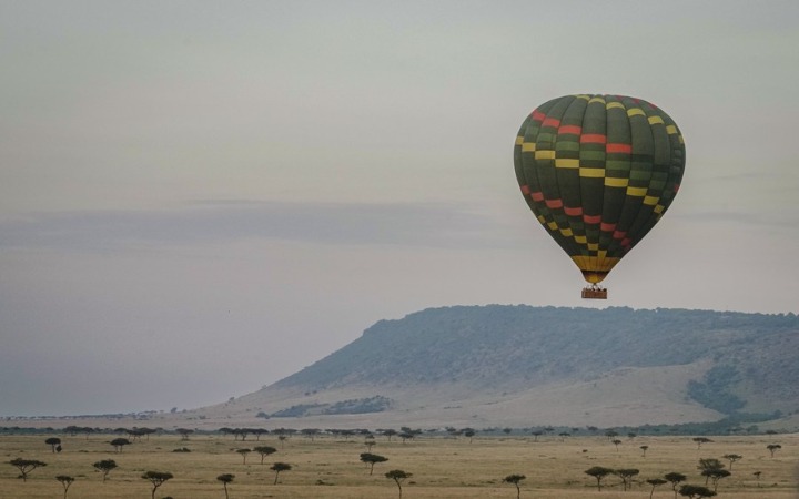 This photo taken on July 14, 2023 shows a hot air balloon at the Masai Mara National Reserve, Kenya. (Xinhua)