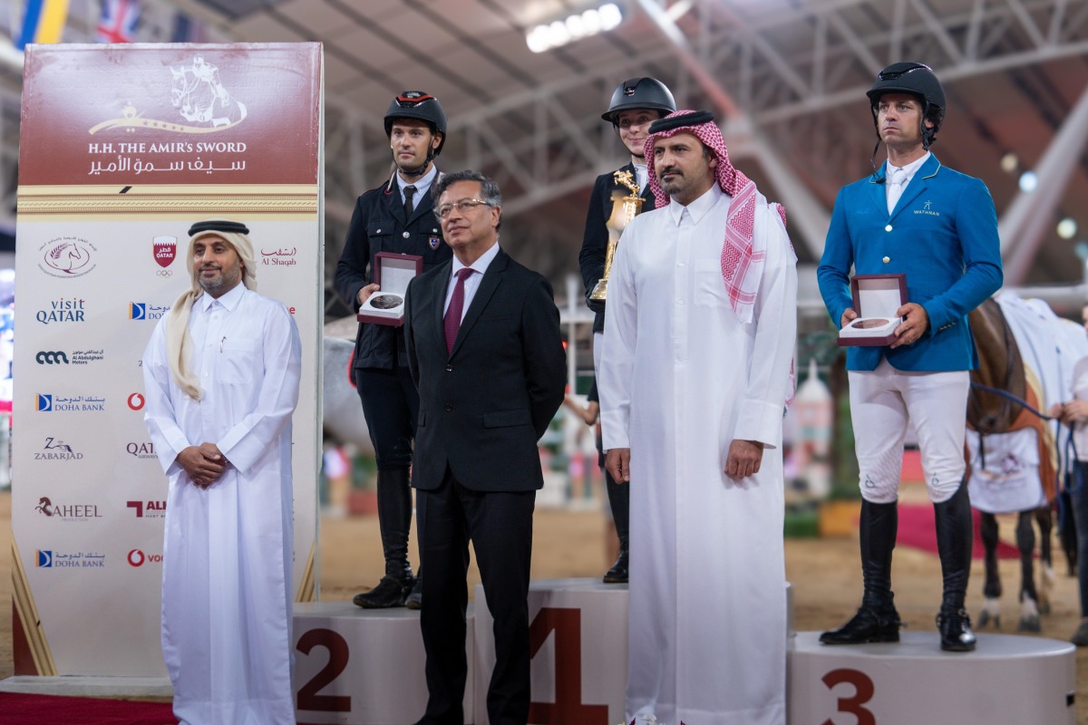 President of the Republic of Colombia H E Gustavo Petro honoured the podium winners of the The CSI5* - 1.45m class.