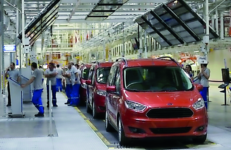 Ford Tourneo Courier light commercial vehicles on the production line at the Ford Otosan Yenikoy car plant in Türkiye. File photo.