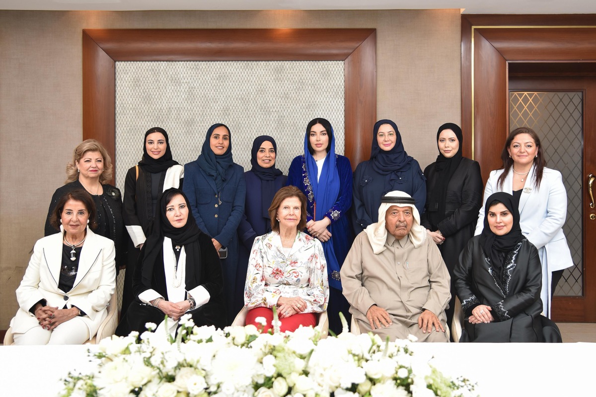 Her Majesty Queen Silvia of Sweden and President of Mentor International, QBWA Chairman Sheikh Faisal bin Qassim Al Thani with other dignitaries during the luncheon. 