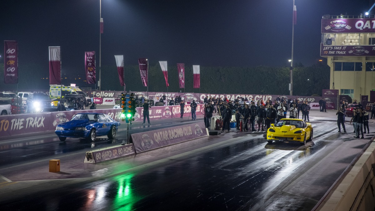 Action during the opening round of Qatar Drag Racing Championship. 