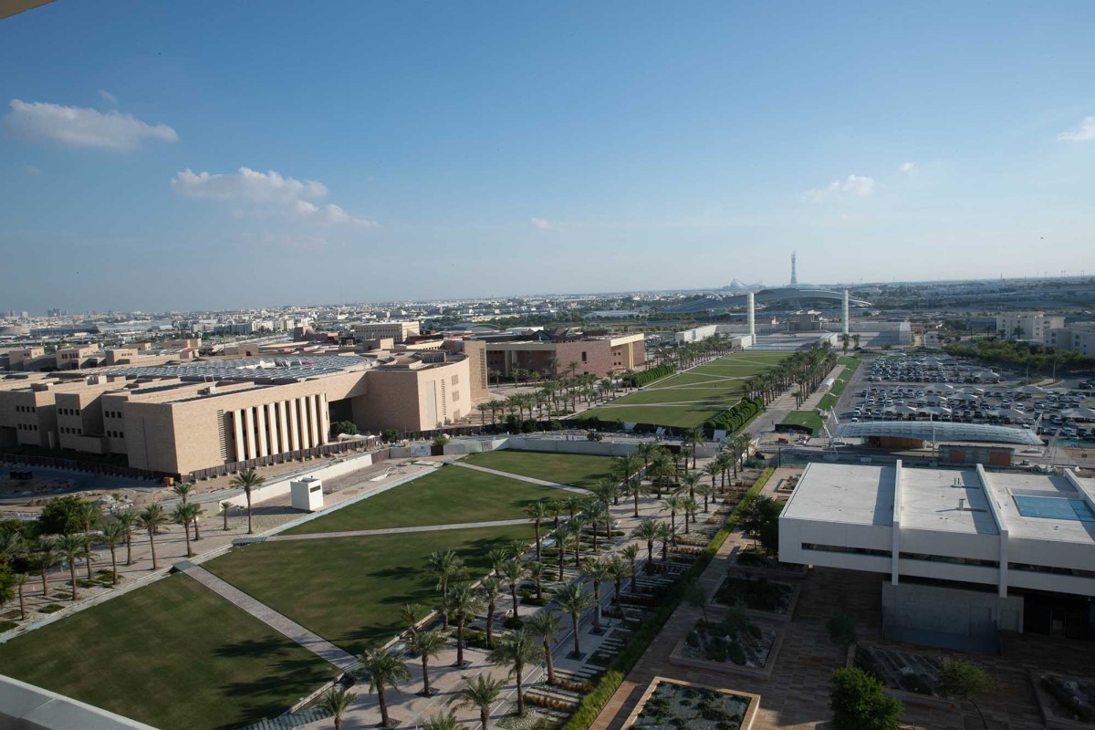 An aerial view of Education City