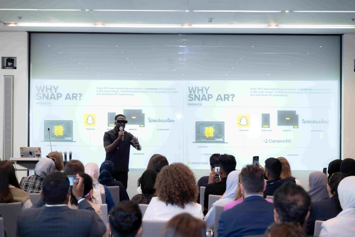 Snap Inc’s Global Head of AR Developer Relations Joseph Darko addressing attendees during the  event.