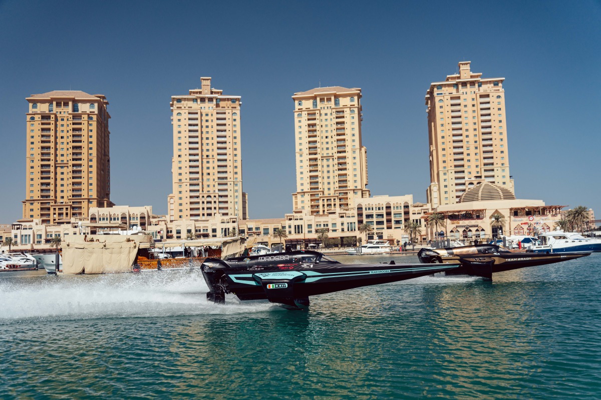 Teams in action during the Visit Qatar E1 Doha GP at The Pearl Qatar.