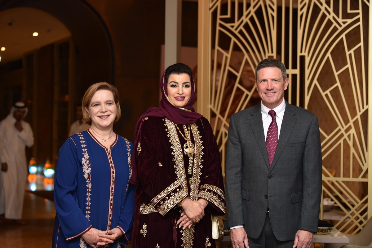 Canadian Ambassador to Qatar H E Isabelle Martin (left), Australian Ambassador to Qatar H E Shane Flanagan (right) with Vice Chairwoman of QBWA Aisha Hussein Alfardan during the event.