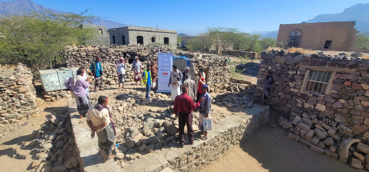 QRCS has launched a project to construct 86 homes for disaster-affected families in Taiz, Yemen.